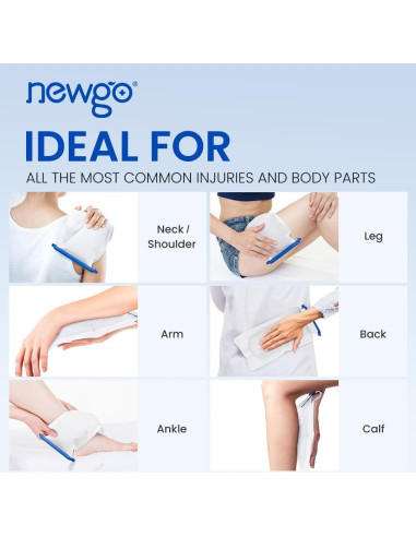 Bolsas de Hielo Recargables NEWGO - Paquete de 6 Grande 17.8x11.7cm