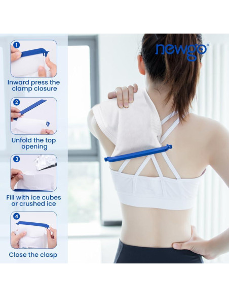 Bolsas de Hielo Recargables NEWGO - Paquete de 6 Grande 17.8x11.7cm