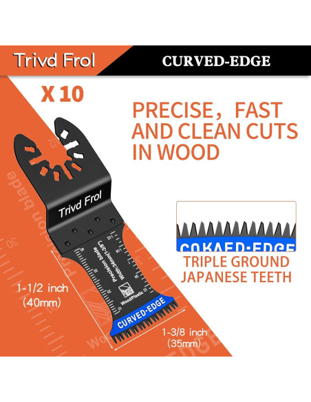 10 Piezas Hojas Oscilantes TrivdPro Dientes Japoneses 34mm