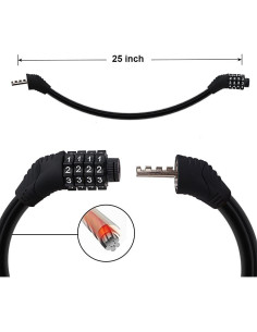 Candado de Bicicleta Sanwo SG0086BK Combinación 4 Dígitos 0.6m 2
