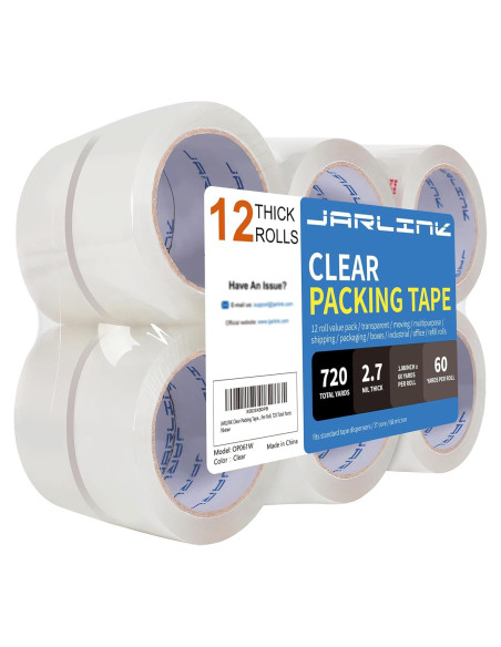 Cinta de Embalaje Transparente JARLINK 12 Rollos 55 m