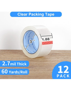 Cinta de Embalaje Transparente JARLINK 12 Rollos 55 m 2