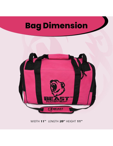 Bolsa de Deporte Beast Power Gear - Duffle Rosa/Negro 1.08kg
