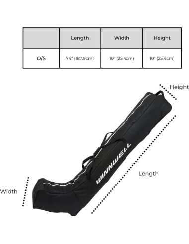 Bolsa de Hockey Winnwell para 60 Palos - Ajustable y Duradera