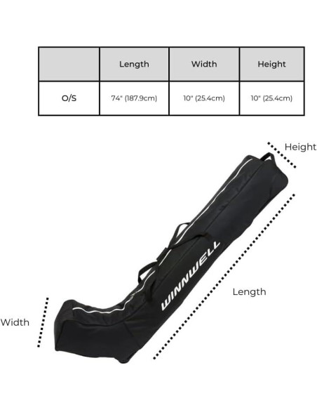 Bolsa de Hockey Winnwell para 60 Palos - Ajustable y Duradera