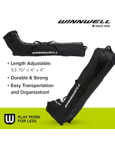 Bolsa de Hockey Winnwell para 60 Palos - Ajustable y Duradera
