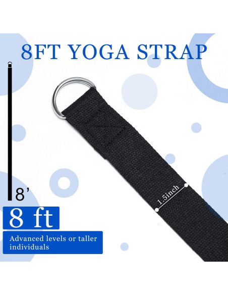 Correas de Yoga Yilloog 6 Pcs 2.44m Ajustables Antideslizantes
