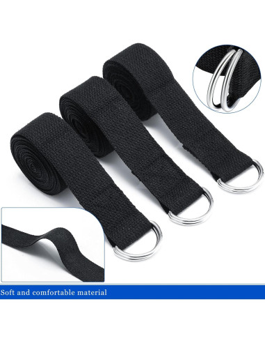 Correas de Yoga Yilloog 6 Pcs 2.44m Ajustables Antideslizantes