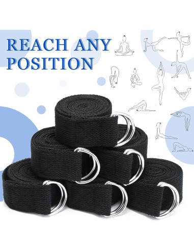 Correas de Yoga Yilloog 6 Pcs 2.44m Ajustables Antideslizantes