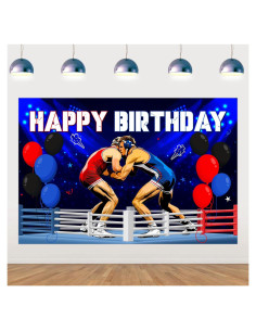 Banner de Lucha Libre 3x1.5m Vinilo SHADOAMP para Cumpleaños