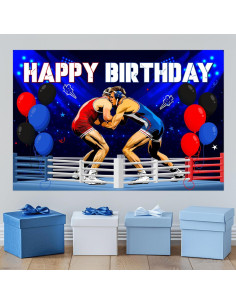 Banner de Lucha Libre 3x1.5m Vinilo SHADOAMP para Cumpleaños 2
