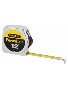 Regla de Cinta Powerlock Stanley 3.66m Amarillo/Negro