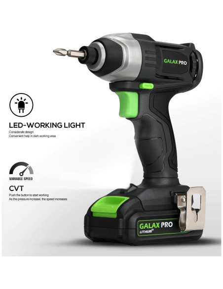 Destornillador de Impacto GALAX PRO 20V Inalámbrico 1.04kg