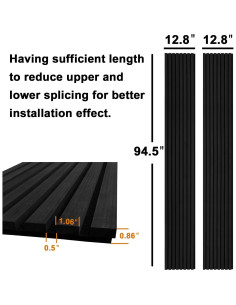 Paneles Acústicos de Madera YLL 3D 240.5x32.5 cm Roble Negro 2
