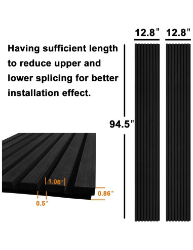Paneles Acústicos de Madera YLL 3D 240.5x32.5 cm Roble Negro
