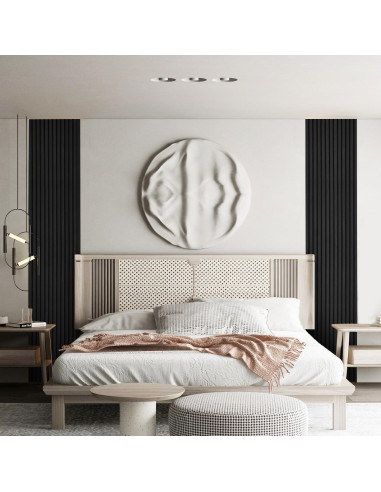 Paneles Acústicos de Madera YLL 3D 240.5x32.5 cm Roble Negro