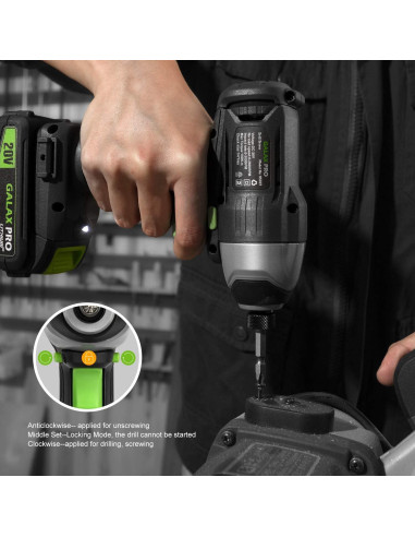 Destornillador de Impacto GALAX PRO 20V Inalámbrico 1.04kg