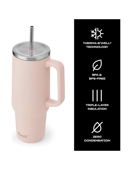 Vaso XL Acero Inoxidable Reciclado S'well 1.18L Sal Himalaya