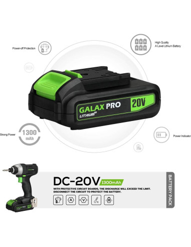 Destornillador de Impacto GALAX PRO 20V Inalámbrico 1.04kg
