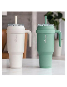 Taza Tumbler REDUCE 1.5 L con Asa y Popote - Acero Inoxidable