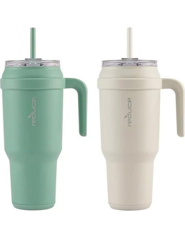 Taza Tumbler REDUCE 1.5 L con Asa y Popote - Acero Inoxidable