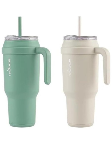 Taza Tumbler REDUCE 1.5 L con Asa y Popote - Acero Inoxidable