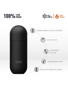 Botella de Agua Aislada Asobu Orb 420 ml Roja - Tapa Taza 2