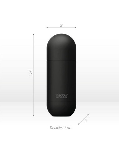 Botella de Agua Aislada Asobu Orb 420 ml Roja - Tapa Taza