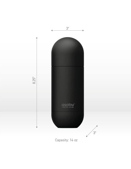 Botella de Agua Aislada Asobu Orb 420 ml Roja - Tapa Taza