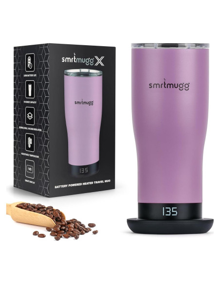 Taza Auto-Calentada SmrtMugg X 0.56 L Pantalla LCD Negra