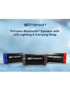 Altavoz Bluetooth Emerson EAS-3001 Portátil Rojo con LED 2