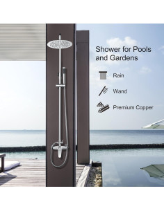 Kit de Ducha Exterior Foroute Eshower-008 Cromado 2 Funciones 2