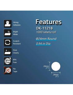 Etiquetas Redondas 24mm BETCKEY para Brother DK-1218 - 10 Rollos 2