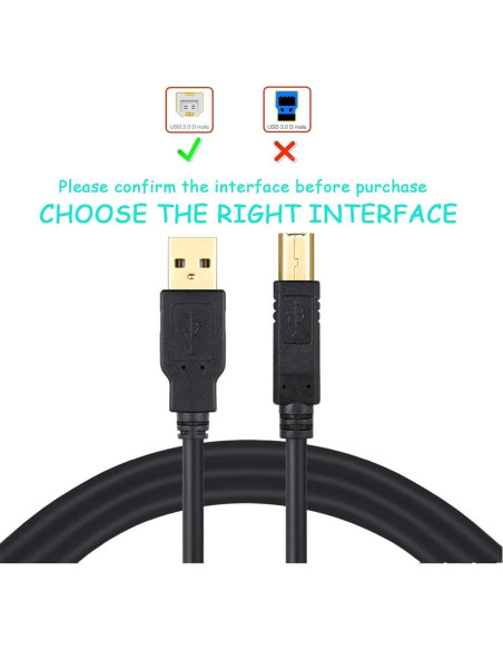 Cable de Impresora USB 2.0 3.05m Nobrand Tipo A a B Negro