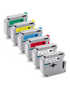Cinta de Etiqueta 12mm BOYEEZON 6-Pack Compatible Brother