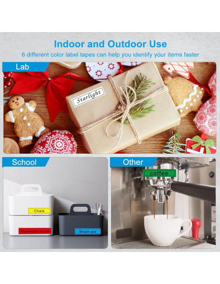 Cinta de Etiqueta 12mm BOYEEZON 6-Pack Compatible Brother