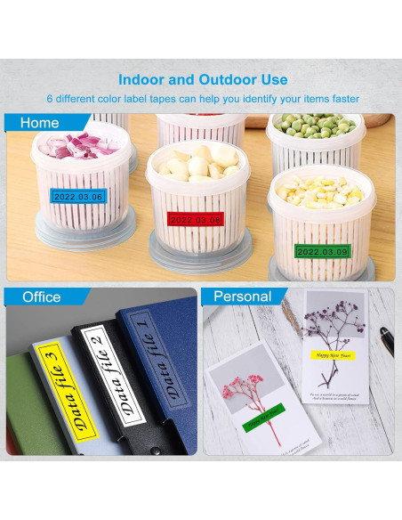 Cinta de Etiqueta 12mm BOYEEZON 6-Pack Compatible Brother