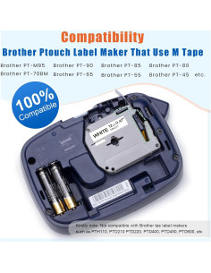 Cinta de Etiqueta 12mm Labelife Compatible Brother M Tape 2