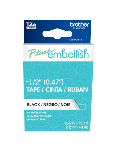 Cinta Blanca Mate con Impresión Negra Brother TZEM231S 12mm