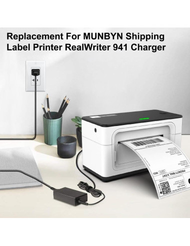 Adaptador de CA 24V 65W MUNBYN ITPP941 ITPP129 BEEPRT