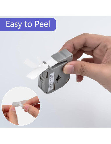 Cinta de Etiqueta NineLeaf 12mm MK231 MK131 2 Pack Negro Blanco