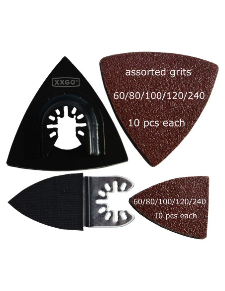 XXGO 102 Pcs Almohadillas Lijado Triangular para Multiherramienta