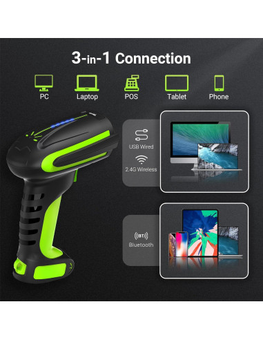 Escáner de Código de Barras Inalámbrico Tera 8100 Pro 2500mAh