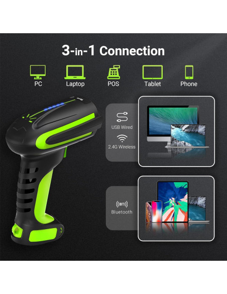 Escáner de Código de Barras Inalámbrico Tera 8100 Pro 2500mAh