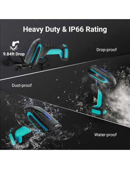 Escáner de Código de Barras Inalámbrico Tera 8100 Pro Azul 2500mAh