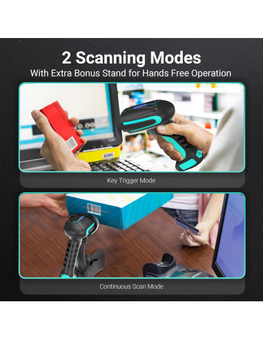Escáner de Código de Barras Inalámbrico Tera 8100 Pro Azul 2500mAh