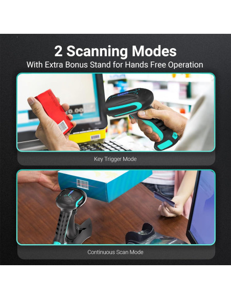 Escáner de Código de Barras Inalámbrico Tera 8100 Pro Azul 2500mAh