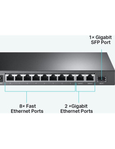 Interruptor PoE+ TP-Link TL-SL1311MP 8 Puertos 10/100Mbps 2