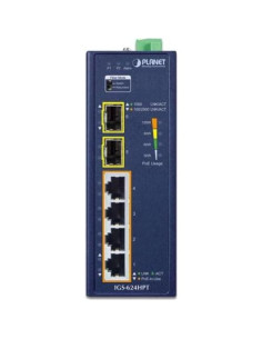 Interruptor Ethernet Industrial PLANET IGS-624HPT PoE+ 4 Puertos 2