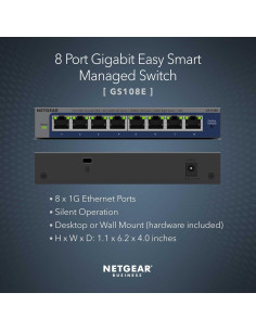 Switch Gestionado NETGEAR GS108E de 8 Puertos Gigabit Ethernet 2